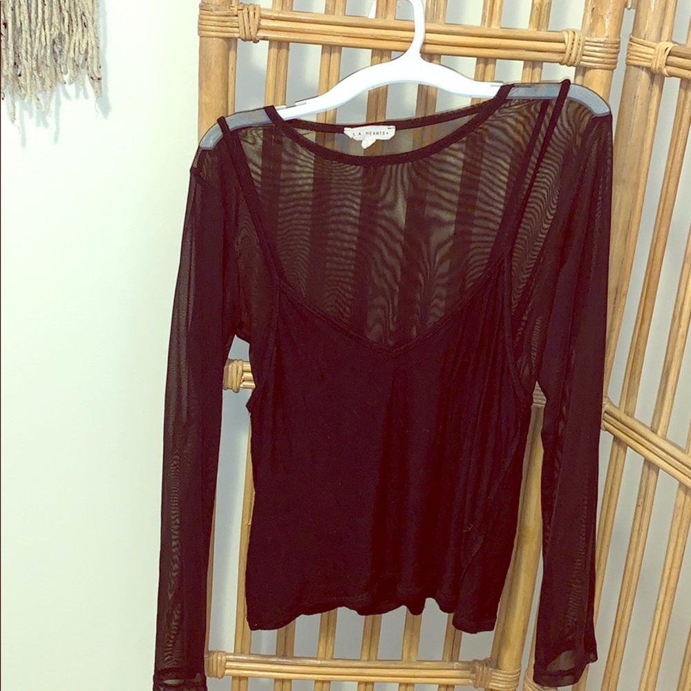 LA Hearts Mesh Top